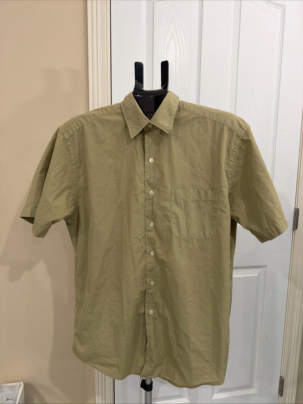 Brooks Brothers 1818 Short Sleeve Cotton Button Down Shirt Men’s Medium Khaki
